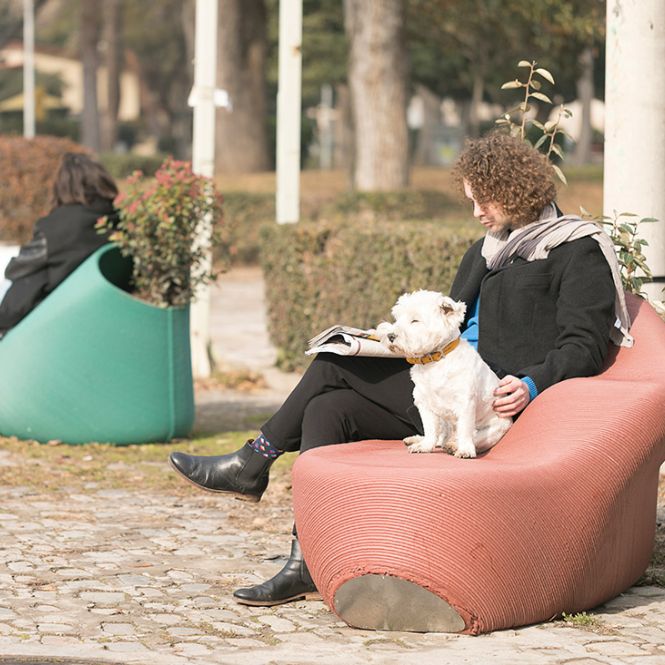 outdoor seating design recycled material