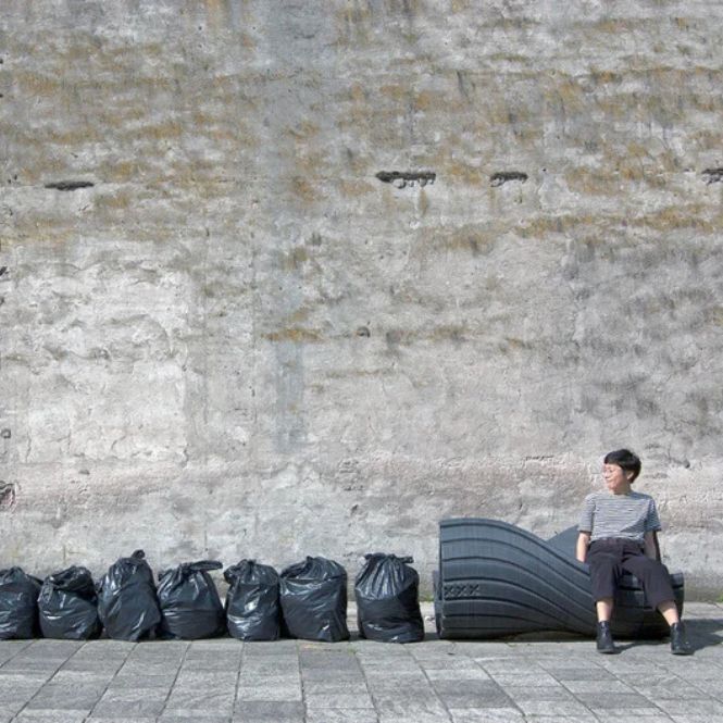 outdoor seating design recycled material